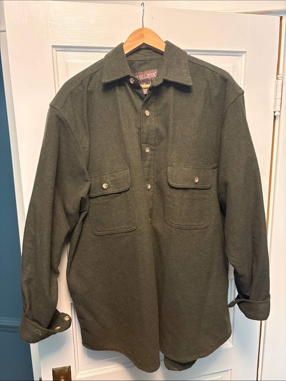 Moose Creek Olive Green Wool Overshirt Jacket XL